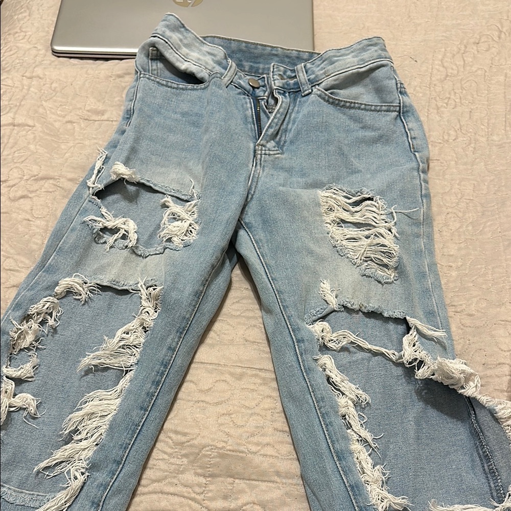 Distressed Light Blue Women's Jeans